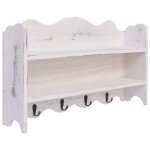 Vidaxl porte - manteau mural blanc 50x10x30 cm bois