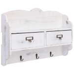 Vidaxl porte - manteau mural blanc 50x10x34 cm bois