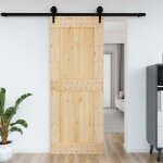 Vidaxl porte narvik 90x210 cm bois massif de pin porte int�rieure porte de grange coulissante porte de ...