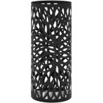 Vidaxl porte - parapluie feuilles acier noir