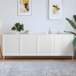 Vidaxl portes � persiennes 4 pcs bois de pin massif blanc 69x594 cm