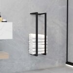 Vidaxl porte - serviette noir 125x125x60 cm fer