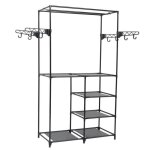 Vidaxl porte - vtements acier et tissu non - tiss 87 x 44 x 158 cm noir