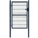 Vidaxl portillon de jardin 2d (single) porte gris anthracite 106x230 cm 141745