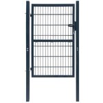 Vidaxl portillon acier anthracite 100x200 cm portail porte de cl�ture de jardin 142027