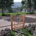 Portillon de cl�ture - vidaxl - bois de noisetier - 100x120 cm - impr�gn� - r�sistant � la pourriture ...