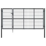 Vidaxl portillon avec poteaux acier 350 x 120 cm anthracite Vidaxl portillon avec poteaux acier 350 x 120 cm anthracite