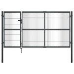 Vidaxl portillon avec poteaux acier 350 x 140 cm anthracite Vidaxl portillon avec poteaux acier 350 x 140 cm anthracite