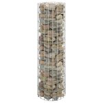 Vidaxl poteau � gabion circulaire jardini�re en gabion support de pot de plantes projet de jardin ext�rieur ...