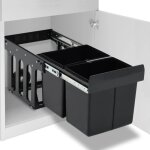 Vidaxl poubelle amovible de cuisine fermeture en douceur 36 l