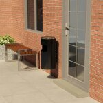 Vidaxl poubelle  cendrier murale acier 26 l noir