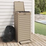 Vidaxl poubelle dextrieur marron clair 41x41x86 cm polypropylne 364172