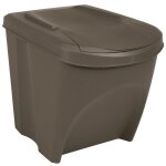 Vidaxl poubelles  ordures empilables 3 pcs gris 75 l polypropylne 152198