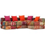 Vidaxl pouf modulaire à 4 places patchwork tissu Vidaxl pouf modulaire à 4 places patchwork tissu
