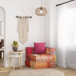 Vidaxl pouf modulaire avec oreiller canap� dangle chaise longue fauteuil meuble de entr�e salon salle ...