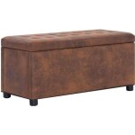 Vidaxl pouf de rangement 875 cm marron similicuir daim Vidaxl pouf de rangement 875 cm marron similicuir daim