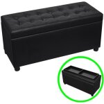 Vidaxl pouf de rangement cuir synth�tique noir