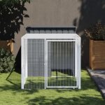 Vidaxl poulailler avec cour anthracite 110x201x110 cm acier galvanis� poulailler enclos � poules poulailler ...