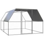 Vidaxl poulailler dextrieur 3x4x2 m acier galvanis