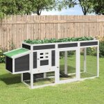 Vidaxl poulailler gris 204x50x84 cm bois massif de pin 172237