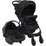 Vidaxl poussette pour b�b� 3 - en - 1 landau pliable pour tout - petit enfants orte - b�b� si�ge auto ...