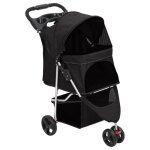 Vidaxl poussette pour chien pliante noir 80x46x98 cm tissu oxford 172196