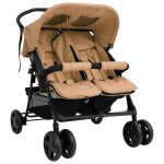 Vidaxl poussette � deux places landau pliable de vayage poussette de voyage pour tout - petit ext�rieur ...