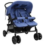 Vidaxl poussette � deux places landau pliable de vayage poussette de voyage pour tout - petit ext�rieur ...