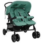Vidaxl poussette � deux places landau pliable de vayage poussette de voyage pour tout - petit ext�rieur ...