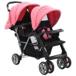 Vidaxl poussette tandem b�b� enfant voyage landau poussette si�ge poussette contre uv de 6 � 36 mois ...
