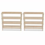 Vidaxl range - chaussures  4 tagres 2 pcs bois de sapin solide