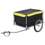 Vidaxl remorque de bicyclette noir et jaune 65 kg