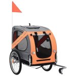 Vidaxl remorque de vlo pour chiens orange et gris