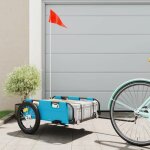 Vidaxl remorque de v�lo bleu tissu oxford et fer chariot de v�lo chariot de v�lo remorque de v�lo pour ...
