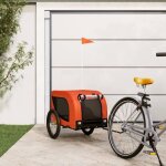 Vidaxl remorque de vlo pour chien orange et noir tissu oxford et fer 94005