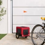 Vidaxl remorque de vélo pour chien rouge et noir tissu oxford et fer 93908 Vidaxl remorque de vélo pour chien rouge et noir tissu oxford et fer 93908