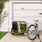 Vidaxl remorque de vélo pour chien vert et gris tissu oxford et fer 93843 Vidaxl remorque de vélo pour chien vert et gris tissu oxford et fer 93843