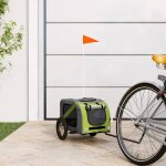 Vidaxl remorque de v�lo pour chien vert et gris tissu oxford et fer 93871
