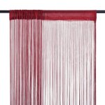 Vidaxl rideau en fils 2 pcs 100 x 250 cm bordeaux