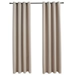 Vidaxl rideaux occultants avec anneaux en m�tal 2 pcs beige 140x225 cm