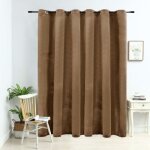 Rideau occultant - vidaxl - velours beige - 290x245 cm - ?illets m�talliques - lavable en machine