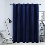 Rideau occultant - vidaxl - velours bleu fonc� - 290x245 cm - ?illets m�talliques - lavable en machine ...