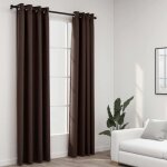 Vidaxl rideaux occultants aspect lin avec ?illets 2pcs taupe 140x245cm