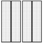 Vidaxl rideaux de porte anti - insectes 2pcs avec aimants noir 220x110cm
