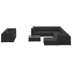 Vidaxl mobilier de jardin 10 pcs avec coussins canap� de jardin sofa de patio salon de jardin meuble ...