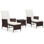 Vidaxl salon de jardin 3 pcs avec coussins mobilier de patio meubles de terrasse mobilier de jardin meubles ...