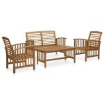 Vidaxl salon de jardin 4 pcs mobilier dext�rieur ensemble de meubles de terrasse mobilier de patio meubles ...