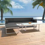Salon de jardin - vidaxl - 4 pcs - aluminium noir - r�sistant - confortable - ext�rieur