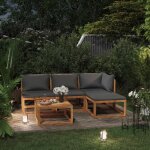 Vidaxl salon de jardin 5 pcs avec coussin mobilier de patio meubles de terrasse mobilier de jardin meubles ...
