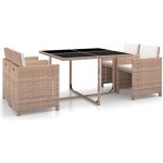 Vidaxl salon de jardin 5 pcs avec coussins rsine tresse beige
